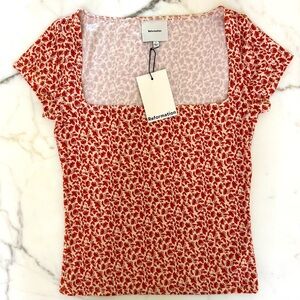 REFORMATION NWT Bardot Knit Top Mulberry Size Small